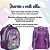 Mochila Escolar Infatil Stitch Lilás Angel Feminina Grande - Imagem 2