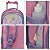 Mochila Infantil Feminina Angel Stitch Rodinha Alto Relevo - Imagem 6