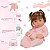 Boneca Reborn Fio A Fio Com Acessórios Menina Pagão Rosa - Imagem 4