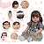 Boneca Bebe Reborn Realista Corpo De Silicone Vestido Cinza - Imagem 3
