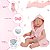 Boneca Bebe Reborn Realista Menina Saída De Banho Rosa 42cm - Imagem 4