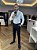 Camisa social masculina slim fit fibra de bambu branca listrada - Imagem 4
