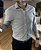 Camisa social masculina slim fit fibra de bambu cinza listrada - Imagem 2