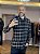 Camisa masculina xadrez flanelada preta - Imagem 3
