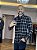 Camisa masculina xadrez flanelada preta - Imagem 1