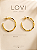 Brinco argola detalhada lisa dourado - Imagem 2