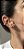 Brinco duplo gota com piercing dourado - Imagem 1