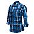 Camisa Feminina Xadrez Manga Longa Made in Mato Azul - Imagem 2