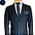 Terno Masculino Slim Poliviscose Azul Xadrez Corte italiano - Imagem 3