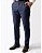 Calça Social Masculina Alfaiataria Slim Fit Azul Marinho Microfibra - Imagem 1