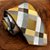 Gravata Semi Slim Bege Gold Xadrez Jacquard Luxo Premium - Imagem 3