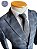 Terno Slim Masculino Xadrez Preto PV Lapela Peak T&C - Imagem 1