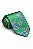 Gravata paisley Verde com detalhes azul 8cm - Imagem 1