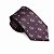 Gravata Elegante Paisley Roxo com detalhes Prateados - Imagem 1