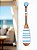Remo Decorativo Azul claro listrado 55 cm Decoração Náutica Praia - Imagem 1