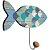Cabideiro Decorativo Peixe Azul em Mdf - Imagem 1