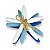 Trio de Estrelas Decorativa De Mesa Azul Claro em Resina 16 Cm - Imagem 2