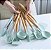 Jogo de Cozinha Verde Kit C/12 Peças de Silicone, Utensílios e Copo Suporte para Cozinha Cabo de Madeira - Imagem 8