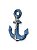 Enfeite Âncora Azul 29 cm com corda Decoração Náutica de Parede - Imagem 2