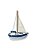 Enfeite Barco Jangada Azul e Branco 23 cm Decoração Náutica de Mesa - Imagem 1