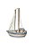 Enfeite Barco Jangada Pátina Azul 23 cm Decoração Náutica de Mesa - Imagem 1