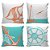 Kit 4 Almofadas Decoracao Nautica Praia Mar Azul Laranja com Enchimento - Imagem 2