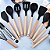 Kit Completo Jogo Utensílios de Cozinha Preto Luxo 19 Peças Com Tábua em Silicone Espátula Faca Tesoura - Imagem 2