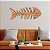 Quadro Decorativo Espinha de Peixe Marrom 100 x 40 cm Decoração de Praia em madeira - Imagem 1
