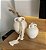Kit 2 Vasos Decorativos com Alças em Cerâmica Off-White - Imagem 1