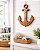 Enfeite Âncora Marrom 45 cm com corda Decoração Náutica Praia - Imagem 1