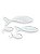 Kit 4 Peixes Branco Pátina de Parede Decoração em Madeira - Imagem 2