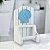 Porta Papel Higiênico Branco com Concha Azul Pastel Decoração Náutica - Imagem 1
