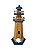 Farol Decorativo Azul Marinho em Madeira Enfeite Casa de Praia - Imagem 2