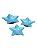 Kit 3 Petisqueiras Estrelas do Mar Azul Claro em Cerâmica - Imagem 3