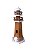 Farol Decorativo Branco em Madeira Concha Enfeite Náutico Praia - Imagem 4