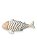 Enfeite Peixe Branco com Listras Rosa em Resina 20x11x5 - Imagem 2