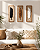 Kit 3 Quadros com Linho Folhas 100x35cm Decoração de Parede - Imagem 3