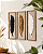 Kit 3 Quadros com Linho Folhas 100x35cm Decoração de Parede - Imagem 1
