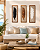 Kit 3 Quadros com Linho Folhas 100x35cm Decoração de Parede - Imagem 4