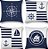 Kit 4 Almofadas Decoracao Nautica Praia Mar Azul Marinho com Enchimento - Imagem 2