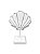 Enfeite Pedestal Concha Rústica Branca em Madeira 24x17x9 - Imagem 3