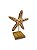 Enfeite Pedestal Estrela do Mar Rústica Marrom em Madeira 27x18x9 - Imagem 5