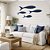 Kit 4 Peixes Azul Marinho em Madeira Decoração Náutica Praia - Imagem 2