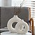 Conjunto Dois Vasos Decorativos Redondos Boho em Cerâmica Off-white - Imagem 1
