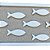 Quadro Náutico com Linho Cardume Branco 100x35cm - Imagem 4