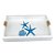 Bandeja Branca Estrelas e Coral em Madeira 35x25 cm Decoração Náutica Praia - Imagem 2