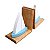 Porta Livros Barquinhos Branco e Azul Claro 15x15x9 em Madeira - Imagem 3