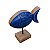 Enfeite Peixe Azul em Madeira Pedestal 14x13,5x5 cm - Imagem 2