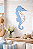 Enfeite Cavalo Marinho Náutico Azul e Branco 70x31x2 cm - Imagem 1