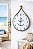 Relógio Náutico Branco Âncora em Madeira com Corda - Imagem 1